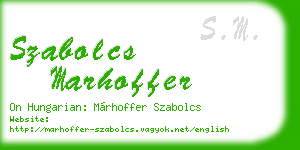 szabolcs marhoffer business card